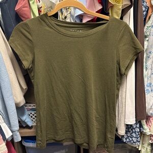 Tahari Brown Crew Neck Basic Tee